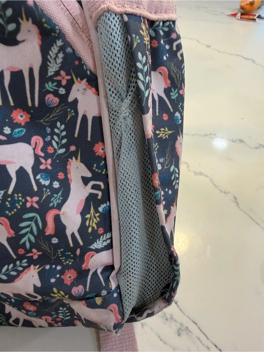 Kids Simple Modern Unicorn Print Backpack & Lunch Set - Pink and Navy